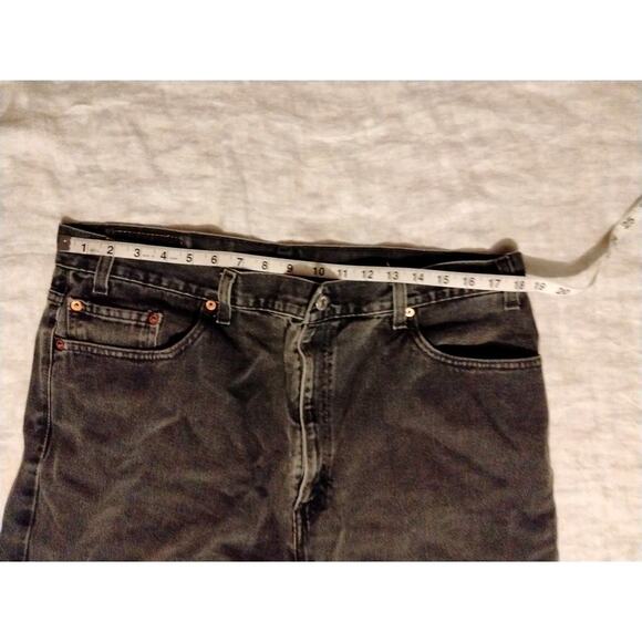 Levi's Men's 505 Relaxed Fit Straight Leg Denim Jeans Black Wash Red Tab 42x30 - Picture 3 of 9